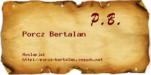 Porcz Bertalan névjegykártya